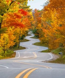 Autumn Windy Road Diamond Painting