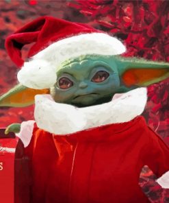 Baby Yoda Santa With Letters For Santa Diamond Painting