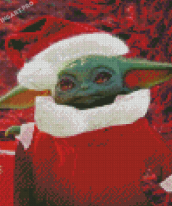 Baby Yoda Santa With Letters For Santa Diamond Painting