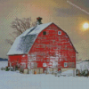 Barn In Snow Diamond Painting