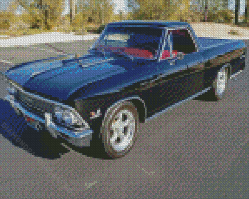 Black 66 El Camino Diamond Painting