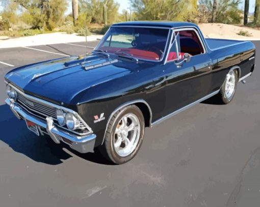 Black 66 El Camino Diamond Painting