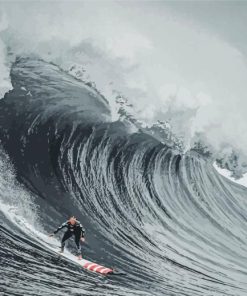 Black And White Surf Waves Diamond Painting