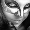 Black And White Woman In Mask Diamond Painting