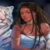 Black Lady And Tiger Diamond Painting