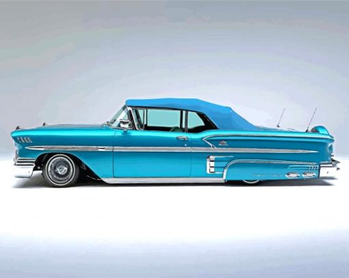 Blue 1958 Chevy Impala Diamond Painting