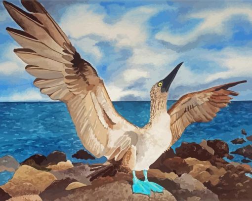 Blue Footed Boobie Bird Diamond Painting