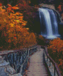 Blue Ridge Mountains Waterfall Diamond Painting