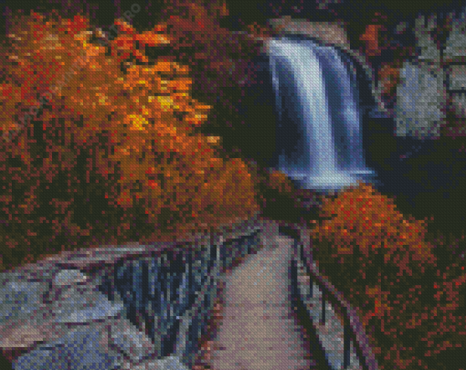 Blue Ridge Mountains Waterfall Diamond Painting