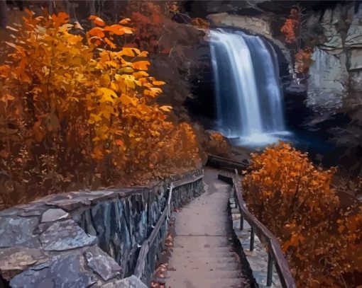 Blue Ridge Mountains Waterfall Diamond Painting