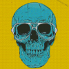 Blue Skull With Glasses Diamond Painting