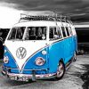 Blue Vw Camper Van Diamond Painting