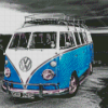 Blue Vw Camper Van Diamond Painting