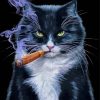 Cat Animal Smoking Diamond Painting