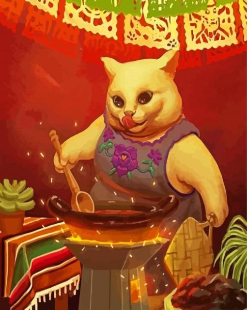 Cat Cooking Diamond Painting