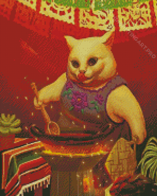 Cat Cooking Diamond Painting