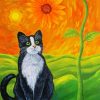 Cat Sunflower Diamond Painting