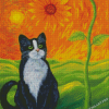 Cat Sunflower Diamond Painting