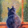 Cat Window Art Diamond Painting