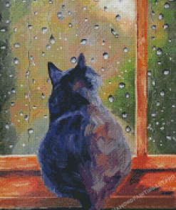 Cat Window Art Diamond Painting