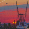 Chincoteague Harbor At Sunset Diamond Painting