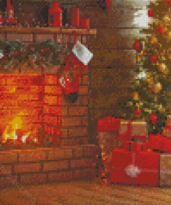 Chrismas Fireplace Diamond Painting