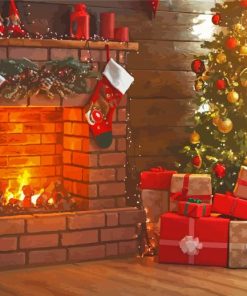 Chrismas Fireplace Diamond Painting