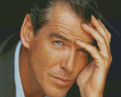 Close Up Pierce Brosnan Diamond Painting