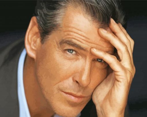 Close Up Pierce Brosnan Diamond Painting