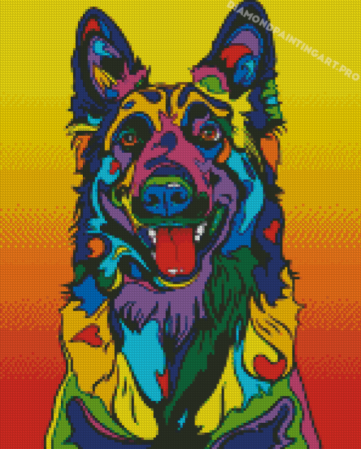 Colorful Belgian Tervuren Diamond Painting