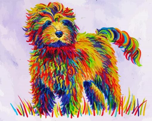 Colorful Cockapoo Abstract Diamond Painting