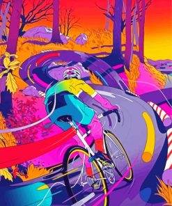 Colorful Mountain Cycling Diamond Painting