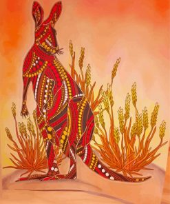 Colorful Aboriginal Australian Art Kangaroo Diamond Painting