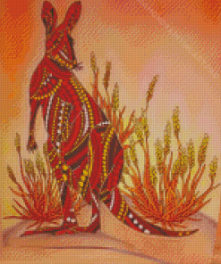 Colorful Aboriginal Australian Art Kangaroo Diamond Painting