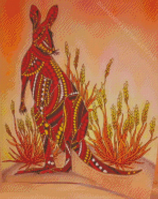 Colorful Aboriginal Australian Art Kangaroo Diamond Painting