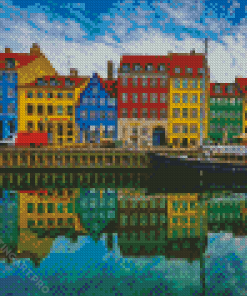 Colorful Houses Copenhagen Diamond Painting