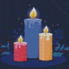 Cool Christmas Candles Diamond Painting