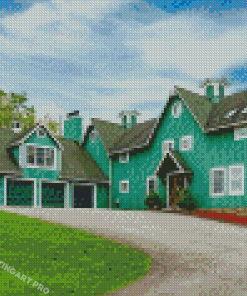 Cool Green Barn Diamond Painting