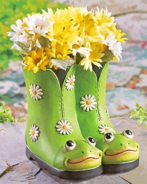 Cute Green Gumboots Diamond Painting