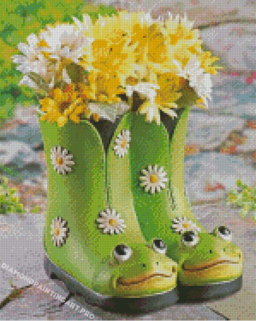 Cute Green Gumboots Diamond Painting