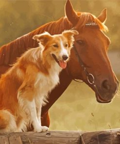 Dog Horse Farm Diamond Painting