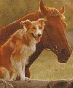 Dog Horse Farm Diamond Painting