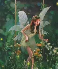 Fairy Elf On Swing Diamond Painting