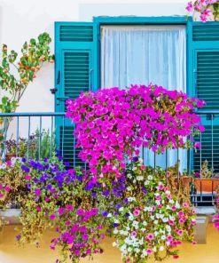 Flower Balcony Italy Diamond Painting