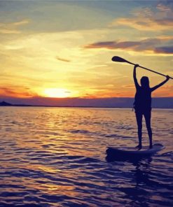 Girl Enjoying Paddleboarding Diamond Painting