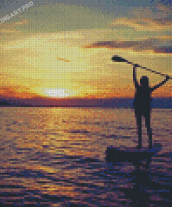 Girl Enjoying Paddleboarding Diamond Painting