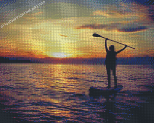 Girl Enjoying Paddleboarding Diamond Painting