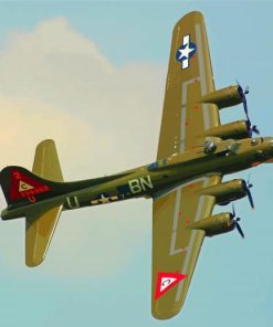 Green B 17 Airplane Diamond Painting