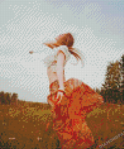 Hippie Girl Dancing Diamond Painting