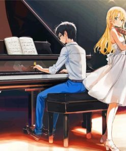 Kousei Playing Piano And Kaori Playing Violin Diamond Painting